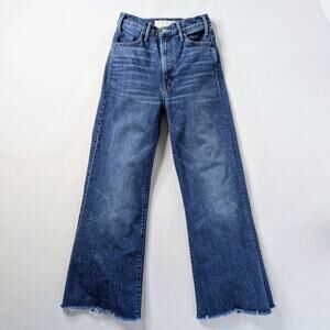 MOTHER Hustler High-Rise Wide Flare Jeans in Blue Denim